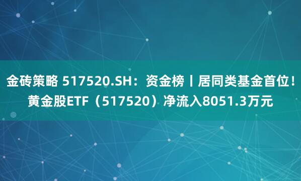 金砖策略 517520.SH：资金榜丨居同类基金首位！黄金股ETF（517520）净流入8051.3万元